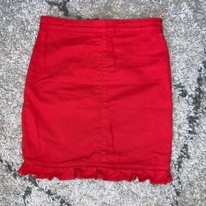 PrettyLittleThing Cherry Red denim skirt